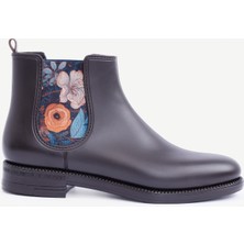 Yargıcı Çiçek Baskılı Lastikli Yağmur Botu