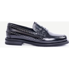 Zımba Detaylı Deri Loafer