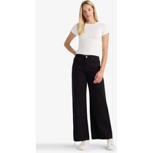 DeFacto %100 Pamuk Wide Leg Normal Bel Gabardin Pantolon E4381AX25AU