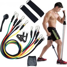 11 Parça Çok Renkli Çok Fonksiyonlu Direnç Lastiği Vücut Geliştirme Seti