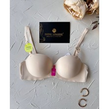 Violet Dikişsiz Lazer Kesim Double Push-Up Balensiz Iz Belli Etmez Straplez Kesim Kaliteli Sütyen