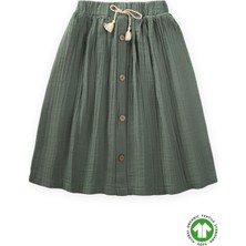 Organik Müslin Etek 2-8 Yaş Haki Yeşil