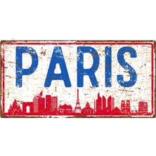 Hayg Equipment Paris Silüetli Dekoratif Alüminyum Şehir Tabelası - Paris Şehir Manzaralı Metal Duvar Dekoru