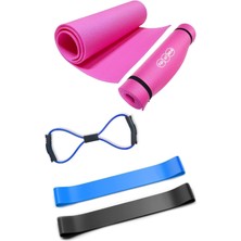 Pembe Pilates Seti: Minder, Direnç Bandı, Atlama Ipi ve Egzersiz Lastiği ile Aktif Yaşam