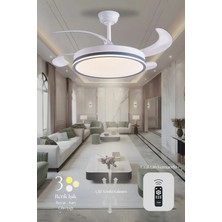 Hoogar German Kuhle Antrasit Tavan Vantilatörü 3 Renk Led Gizli Pervaneli Kumandalı Dimmer Ayarlı Bl Sistem Isınmaz Motor