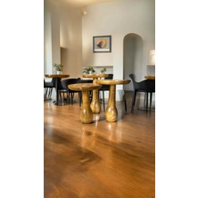 Simillo Home & Living Dekoratif Ahşap Mantar Sehpa 3’lü Set – Tütün Renk Masif Zigon ve Fiskos Model