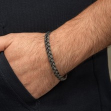 Saç Örgüsü Hasır 925 Gümüş Bileklik Künye