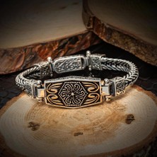 Yeni Tasarım Elişi 925 Ayar Gümüş Erkek Bileklik