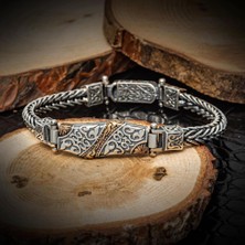 Yeni Tasarım Elişi 925 Ayar Gümüş Erkek Bileklik