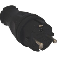 Tp 3101-303-0300 1X16A Kauçuk Düz Fiş (Siyah) Fransız Tipi - Ups