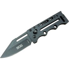 Sog AC77BK Siyah Yaprak Kamp Çakı 15 cm - Metal Sap, Kılıflı