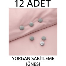 12 Adet Çarşaf Yorgan Kılıfı Sabitleme Iğnesi Düğmeli Klipsi Sabitleyici Gri