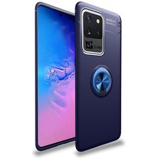 Samsung Galaxy S20 Ultra Kılıf  Manyetik (Metal) Yüzüklü ve Stant Olabilen Rewon Premium Silikon Kapak