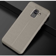 Samsung Galaxy A8 Plus 2018 Kılıf Deri Görünümlü Deriko Premium Silikon Kapak