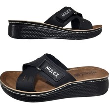 Mulex Siyah  Yandan Cırtlı Ortopedik Terlik