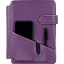 2K 2027 Tarihli Günlük Çizgili 15X21 cm Iç Ajandalı 4 Halkalı Telefon Kılıfı Kapaklı Deri Organizer