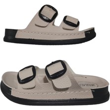 Mulex Ayarlanabilir Ortopedik Kadın Terlik Beyaz Renk Ultra Soft Taban