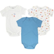Tiffany Baby Erkek Bebek Traffic Rider Theme 3'lü Yarım Kol Badi Set Mavi 50008