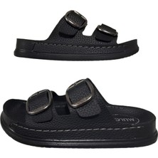 Mulex Ayarlanabilir Ortopedik Kadın Terlik Siyah Renk Ultra Soft Taban