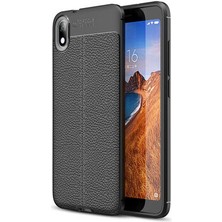 Mobixa Redmi 7A Kılıf Deri Görünümlü Deriko Premium Silikon Kapak