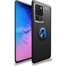 İ She Samsung Galaxy S20 Ultra Kılıf  Manyetik (Metal) Yüzüklü ve Stant Olabilen Rewon Premium Silikon Kapak
