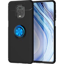 İ She Redmi Note 9 Pro Kılıf  Manyetik (Metal) Yüzüklü ve Stant Olabilen Rewon Premium Silikon Kapak