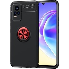İ She Vivo V21E Kılıf  Manyetik (Metal) Yüzüklü ve Stant Olabilen Rewon Premium Silikon Kapak