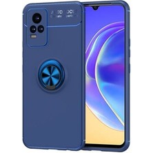 İ She Vivo V21E Kılıf  Manyetik (Metal) Yüzüklü ve Stant Olabilen Rewon Premium Silikon Kapak