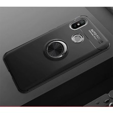 Mobixa Redmi Note 7 Kılıf Metal Stant Olabilen Yüzüklü Flexring Premium Silikon Kılıf