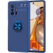 Xiaomi Mi 11T Pro 5g Kılıf  Manyetik (Metal) Yüzüklü ve Stant Olabilen Rewon Premium Silikon Kapak