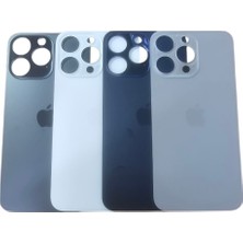 Uyumlu Iphone 15 Pro Max Arka Kapak Lazer Kesim ( Pil Kapağı )  Cam - Beyaz
