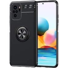 Mobixa Redmi Note 10 Kılıf Metal Stant Olabilen Yüzüklü Flexring Premium Silikon Kılıf