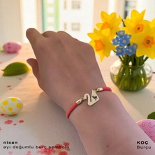 Altın Plakalı 14 Ayar Koç Burçları Için Kuğu Kuşu Figürlü Turuncu Örgülü Hediye BILEKLIK-608BURÇ