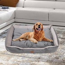Büyük Boy Kedi Köpek Yatağı 105X80CM - Minderli - Gri