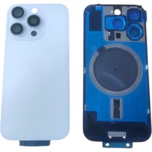 Uyumlu Iphone 16 Pro Arka Kapak Kamera Camlı  Full ( Pil Kapağı ) Cam - Beyaz
