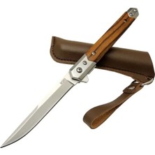 Zbr M390 1-37 Kahverengi Kamp Çakısı 21CM - Manuel, Ahşap Sap, Kılıflı