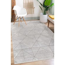 Bambu Saten Halı Kilim Salon Mutfak Koridor Yolluk Dokuma Makine Halısı Petra 4 Gri