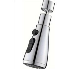 Selfbuysell 360 Derece Dönebilen- 3 Mod  Krom Yağmur Püskürtme Borulu Kubar Musluk Ucu  (5324)