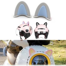 Microcase Motosiklet Kask Eşyalar Için Sevimli Dıy Yapışkanlı Karakter ve Parçalar Kedi Kulağı Seti - AL5258