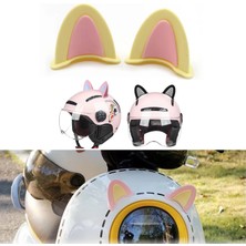 Microcase Motosiklet Kask Eşyalar Için Sevimli Dıy Yapışkanlı Karakter ve Parçalar Kedi Kulağı Seti - AL5258