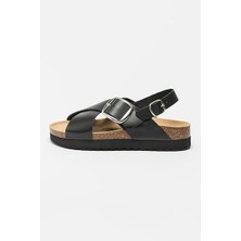 Lumberjack Crossed Bands Kadın Siyah Sandalet