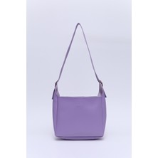 Lila SHK158 Suni Deri Tek Bölmeli Askılı Çıtçıtlı Çapraz Kol ve Omuz Çantası