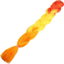 Esperer Afrika Örgüsü ve Rasta İçin Sentetik Ombreli Saç - Turuncu - Sarı - Hardal Sarısı