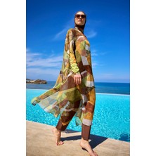 Renkli Desenli Şifon Pareo Kimono – P2513-1