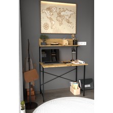 Parla Üstten Raflı Dekoratif Çalışma Masası 50X90 cm Çam