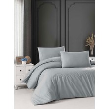 Cotton Collection Ranforce Çift Kişilik Nevresim Seti Düzboya Gri