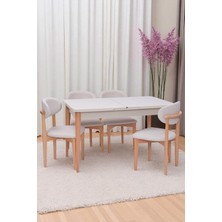 Norte Kum Beyi Lak Panel Mdf Mutfak Masa Takımı 80X130