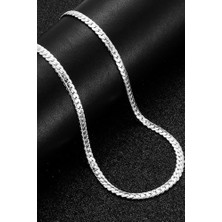 Ezme Hasır Yassı Yılan Model Çelik Erkek Kolye Zincir ECK36-2