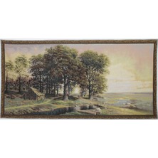 Belıeve Yayla Jakarlı Dokuma Goblen Dekoratif    Sütunlu Çerçevesiz Pano Tablo 70*140