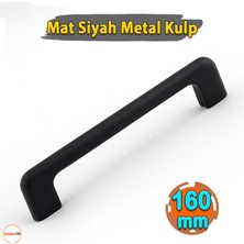 Ilıca Mat Siyah Metal Kulp 160 mm - 16 cm Mobilya Çekmece Mutfak Dolabı Dolap Kulpları Kulbu Kulpu